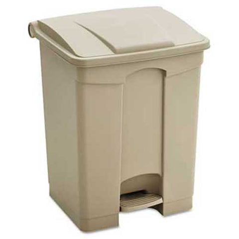 Safco Large Capacity Plastic Step-On Receptacle, 23gal, Tan