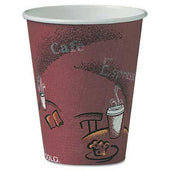 SOLO Cup Company Bistro Design Hot Drink Cups, Paper, 8oz, Maroon, 500/Carton
