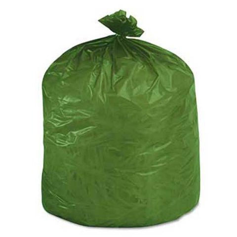 Stout Eco-Degradable Plastic Trash Garbage Bag, 33gal, 1.1mil, 33 x 40, Green, 40/Box