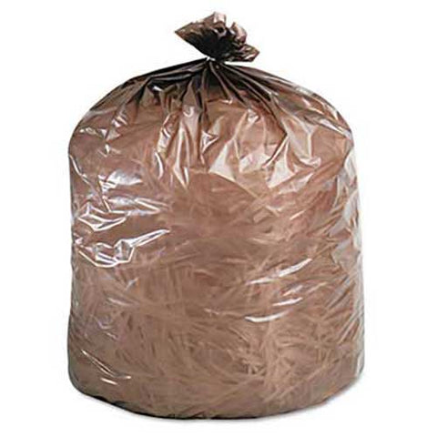Stout Eco-Degradable Plastic Trash Garbage Bag, 39gal, 1.1mil, 33 x 44, Brown, 40/Box