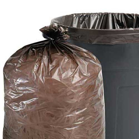 Stout 100% Recycled Plastic Garbage Bags, 20-30gal, 1.3mil, 30x39, Brown/Black, 100/CT