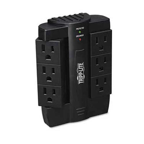 Tripp Lite SWIVEL6 Direct Plug-In Surge Suppressor, 6 Outlets, 1500 Joules, Black