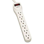 Tripp Lite TLP602 Surge Suppressor, 6 Outlets, 2 ft Cord, 180 Joules, Light Gray