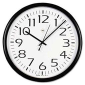 Universal Round Wall Clock, Black, 12 inch
