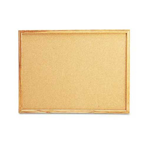 Universal Cork Board with Oak Style Frame, 24 x 18, Natural, Oak-Finished Frame
