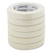 Universal General Purpose Masking Tape, 18mm x 54.8m, 3 inch Core, 6/Pack