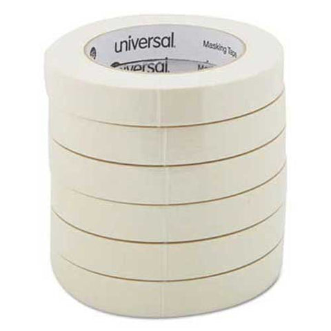 Universal General Purpose Masking Tape, 18mm x 54.8m, 3 inch Core, 6/Pack