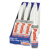 Pumie Toilet Bowl Ring Remover with Handle, Pumice, Gray