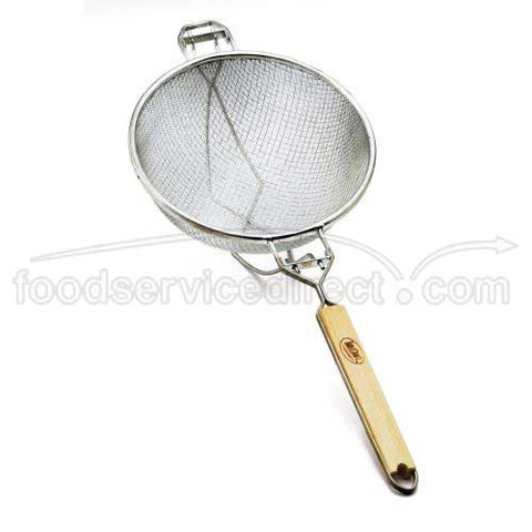 Tablecraft Tinned Medium Double Mesh Reinforced Strainer, 8 3/4 inch.
