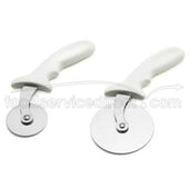 Tablecraft Stainless Steel Large Pizza Wheel Cutter with White ABS Handle, 4 inch.
