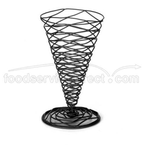 Tablecraft Artisan Collection Black Powder Coated Metal Appetizer Cone, 4 3/4 x 6 3/4 inch