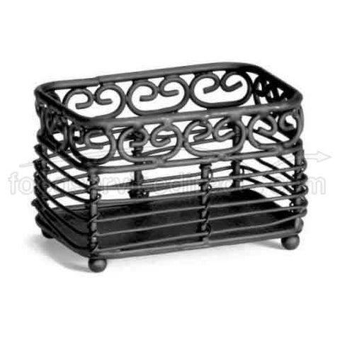 Tablecraft Mediterranean Collection Black Powder Coated Metal Sugar Packet Holder, 3 x 2 1/2 x 2 inch -- 12 per case.