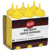 Tablecraft Cash and Carry Yellow Wide Mouth Squeeze Dispenser, 12 Ounce -- 12 pack per case.
