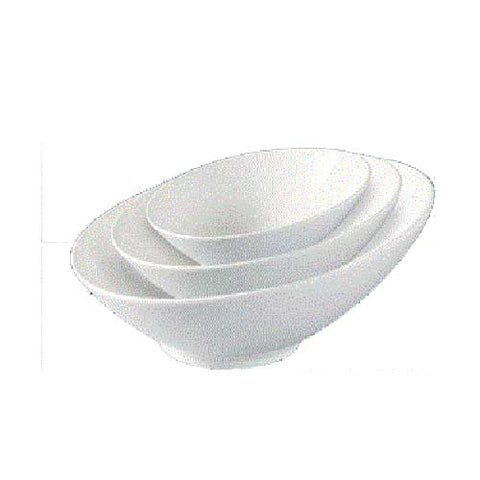Yanco Fuji Porcelain Bone White Oblong Slanted Sheer Bowl, 16 Ounce -- 24 per case.