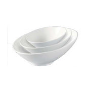 Yanco Fuji Porcelain Bone White Oblong Slanted Sheer Bowl, 20 Ounce -- 12 per case.