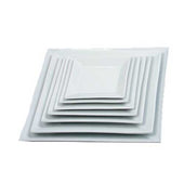Yanco Main Land Porcelain Super White Square Plate, 10 inch Length x 10 inch Width -- 24 per case.
