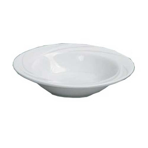 Yanco Miami Porcelain Bone White Round Embossed Fruit Bowl, 5 1/2 Ounce -- 36 per case.