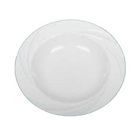 Yanco Miami Porcelain Bone White Round Rimmed Embossed Soup Bowl, 10 Ounce -- 24 per case.