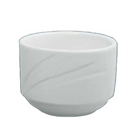 Yanco Miami Porcelain Bone White Round Embossed Bouillon, 7 1/2 Ounce -- 36 per case.