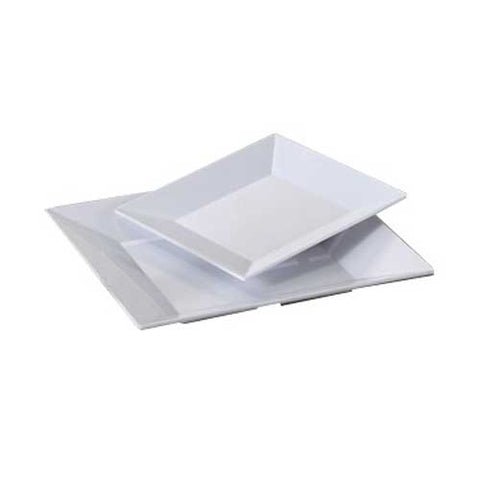 Yanco Rome Melamine Square White Plate, 8 x 8 inch -- 48 per case.