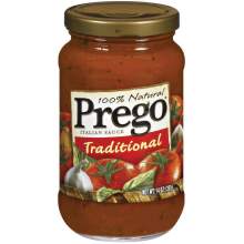 Campbells Prego Regular 100 Percent Natural Traditional Italian Spaghetti Sauce, 14 Ounce -- 12 per case.