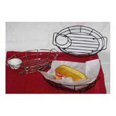 Traex Metal Better Wire Oval Basket with Ramekin Holder, Black -- 12 per case.