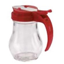 Traex Dripcut Server - Glass Jar with Red Plastic Top, 6 Ounce -- 12 per case.