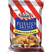 TGI Fridays Cheddar and Sour Cream Potato Skins - 1.75 oz. bag, 55 per case