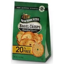 New York Style Garlic Bagel Crisps, 7.2 Ounce -- 12 per case.