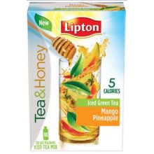 Lipton Mango Pineapple Iced Green Tea To Go Stix - 10 per pack -- 12 packs per case.