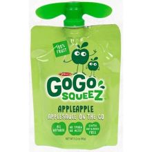 GoGo SqueeZ Apple Apple On the Go Apple Sauce, 3.2 Ounce -- 18 per case.
