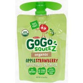 GoGo SqueeZ Organic Apple Strawberry On the Go Apple Sauce, 3.2 Ounce -- 48 per case.