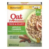 Oat Revolution Thick and Hearty Apples and Cinnamon Instant Thick Cut Oats with Flax, 12.3 Ounce -- 6 per case.