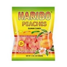 Haribo Peaches Gummy Candy, 5 Ounce -- 12 per case.