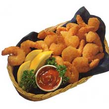 Tampa Maid Breaded Miniature Shrimp - 40/50, 3 Pound -- 4 per case.