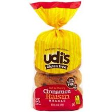 Udis Cinnamon Raisin Bagel, 13.9 Ounce -- 8 per case.