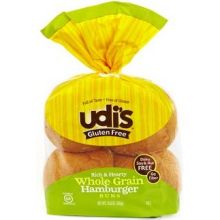 Udis Whole Grain Hamburger Buns, 10.8 Ounce -- 8 per case.