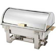 Winco Dallas 18/10 Stainless Steel Heavy Weight Rolltop Chafer, 8 Quart -- 1 set.