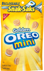 Nabisco Golden Oreo Snak Saks Lunchbox Cookies, 8 Ounce -- 12 per case.
