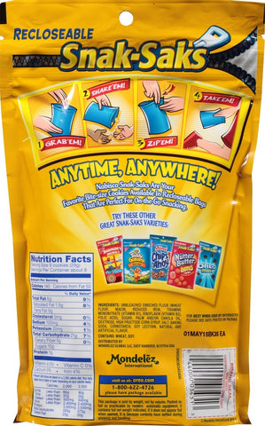 Nabisco Golden Oreo Snak Saks Lunchbox Cookies, 8 Ounce -- 12 per case.