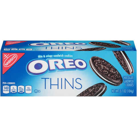 Oreo Thins Cookies, 3.7 Ounce -- 12 per case.