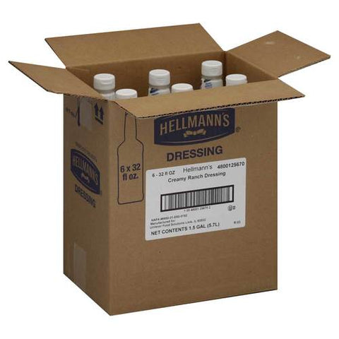 Hellmann's Classics Ranch Salad Dressing Salad Bar Bottle, 32 Fluid Ounce -- 6 Per Case