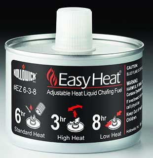 Hollowick Easy Heat 6 3 or 8 Hour Adjustable Heat Liquid Wick Chafing Fuel, 9.7 Ounce Can -- 24 per case.