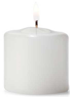 Hollowick White Pillar Candle, 2.5 x 2.5 x 2.5 inch -- 36 per case.