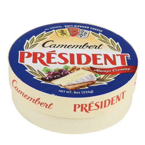 President Soft Ripened Camembert Brie Cheese, 8 Ounce -- 6 per case.