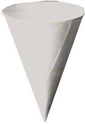 Konie White Drywax Rolled Rim Cone Cup, 4.5 Ounce - 200 count per pack -- 25 packs per case
