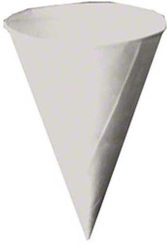 Konie White Drywax Rolled Rim Cone Cup, 4.5 Ounce - 200 count per pack -- 25 packs per case