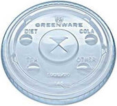 Fabri-Kal Greenware Clear X-Slot Flavor Buttons Cup Lid Only - 100 count per pack -- 10 packs per case