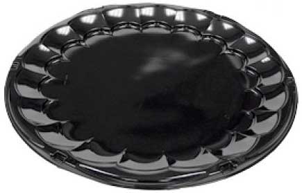 Pactiv Black Plastic Flat Tray, 16 inch -- 50 per case