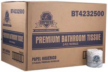 Empress Premium Virgin 2 Ply White Bath Tissue, 4.25 x 3.25 inch -- 96 per case